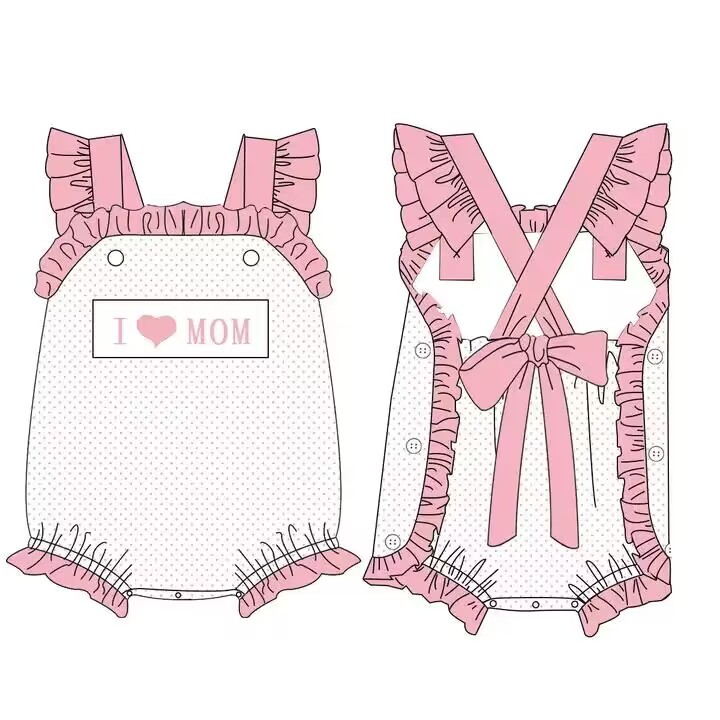 toddle baby girl I love mom mothers day romper