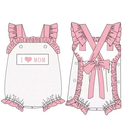 toddle baby girl I love mom mothers day romper