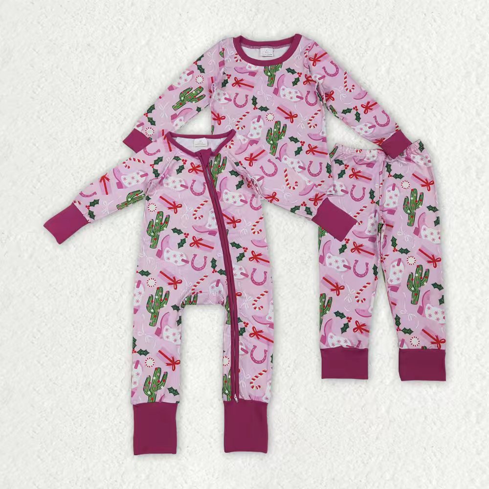 Western cowgirl long sleeve pajama set outfit