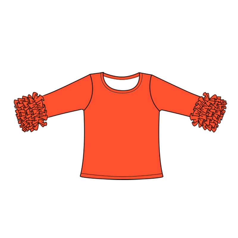 baby girls orange cotton long sleeve top