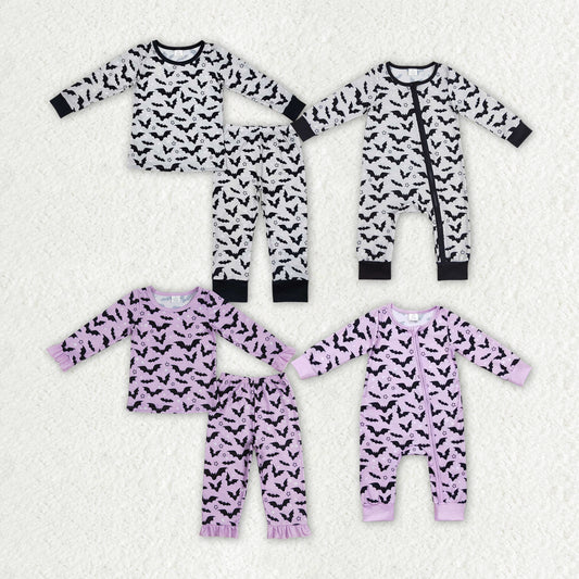 sister brother design baby boy halloween bat bamboo pajama set clothes