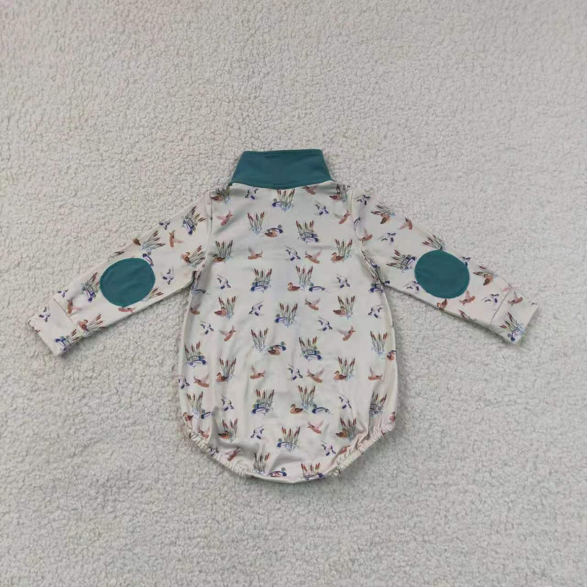 Toddle baby boy leaves print long sleeve romper
