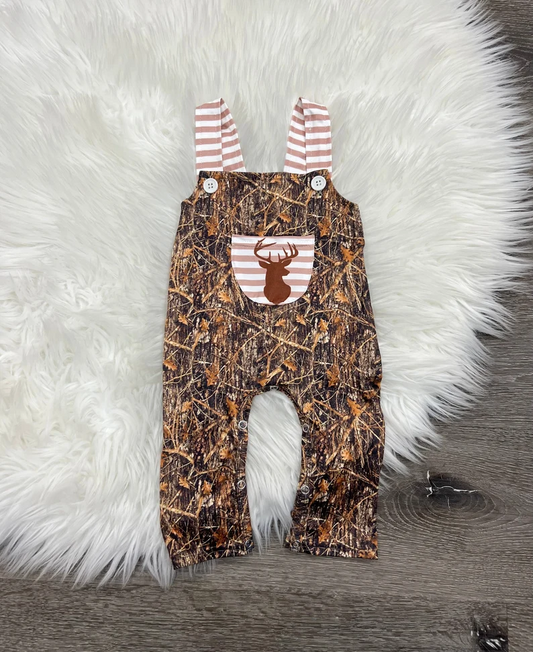 toddle baby camo reindeer romper