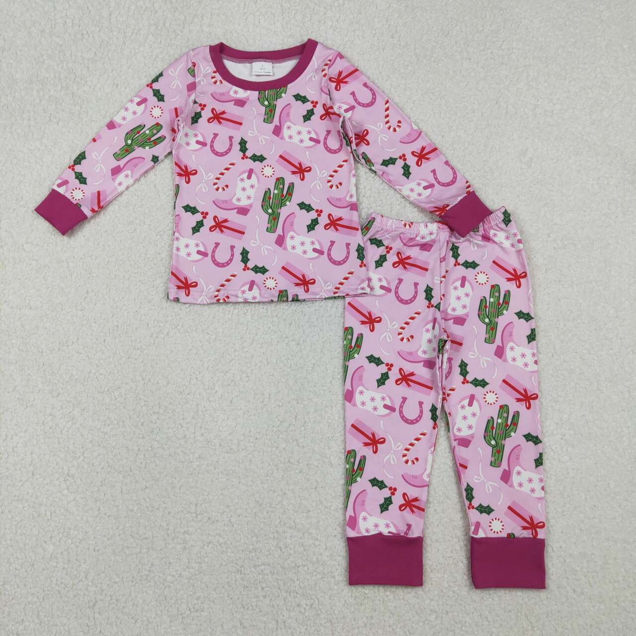 Western cowgirl long sleeve pajama set outfit