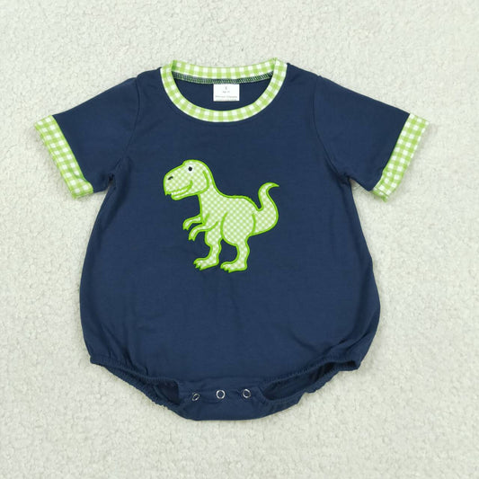 Embroidery Dinosaur print toodle boy summer romper