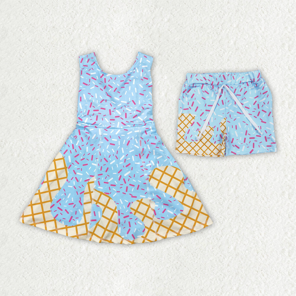 Baby girls active wear athletic summer yoga skirt dress