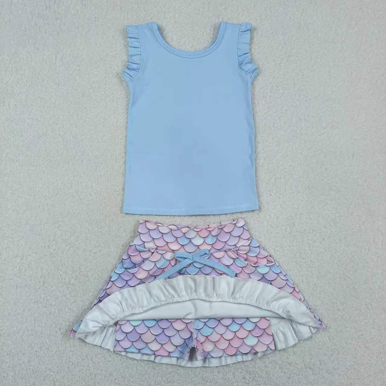 Lavender tank top matching yoga skirts girls active wear outfit