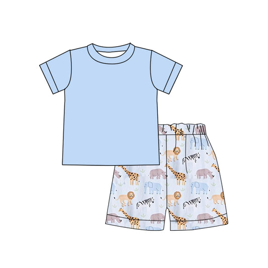 infant baby boy zoo animal summer outfit