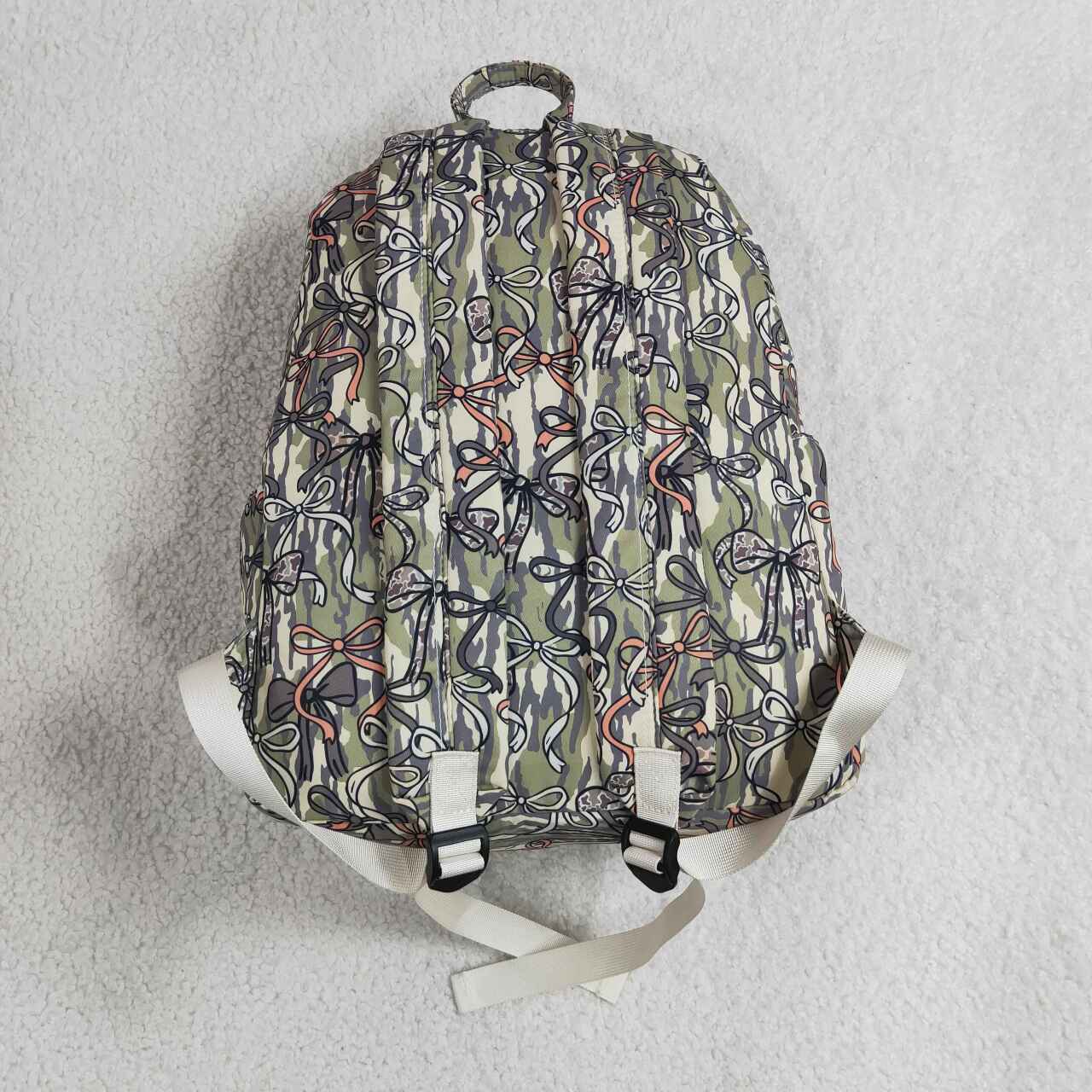 Camo bow design kids baby backpack