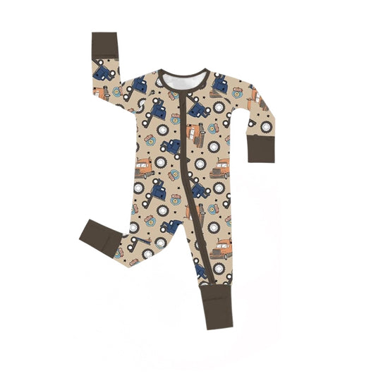 infant baby boy long sleeve zip romper