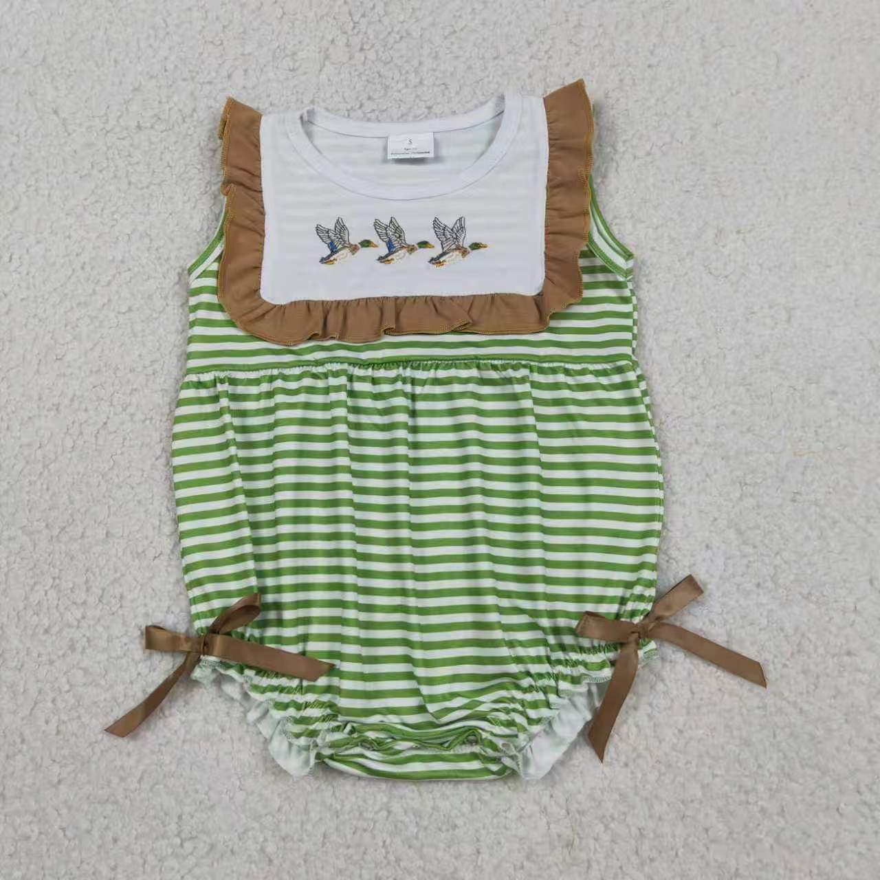 Embroidery Mallard duck top matching shorts boy summer outfit