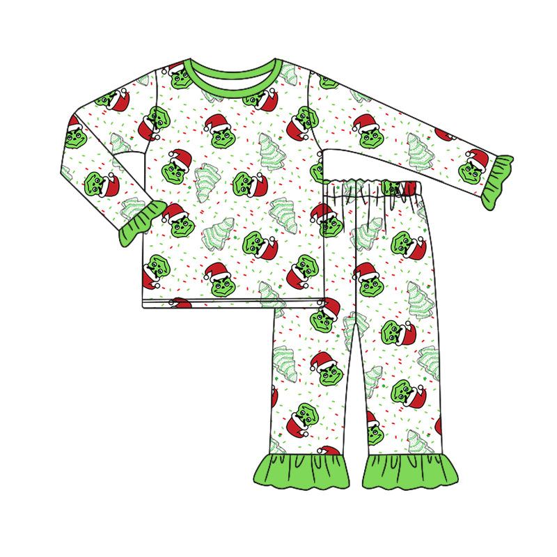 Christmas green face long sleeve clothes