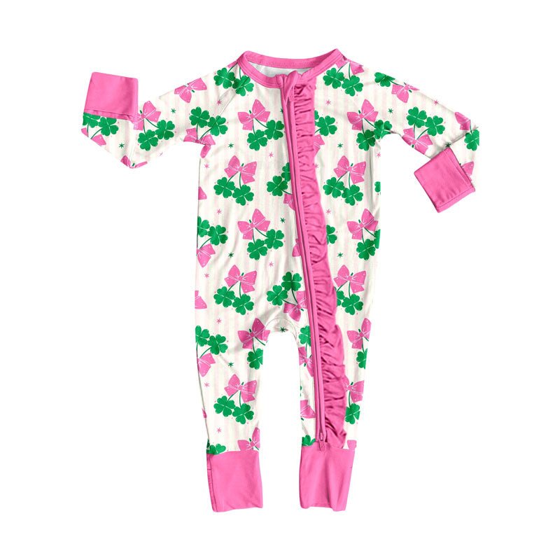 toddle baby Saint Patrick's Day long sleeve zip romper