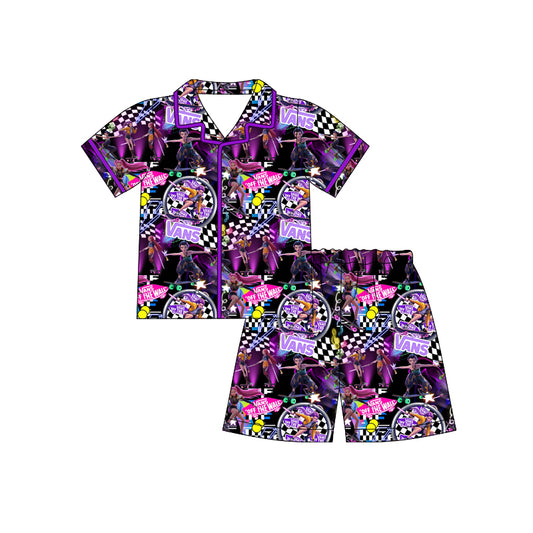 Kpop top matching shorts girls pajama set