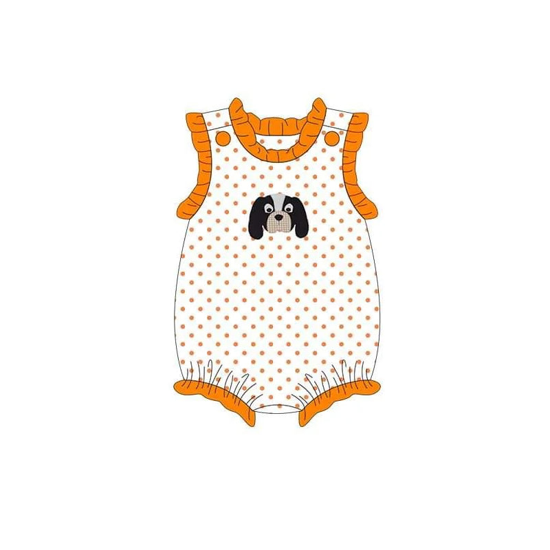 baby girl orange team design romper