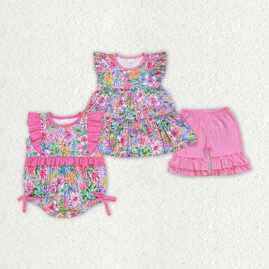 best sister baby girls floral boutique clothing set