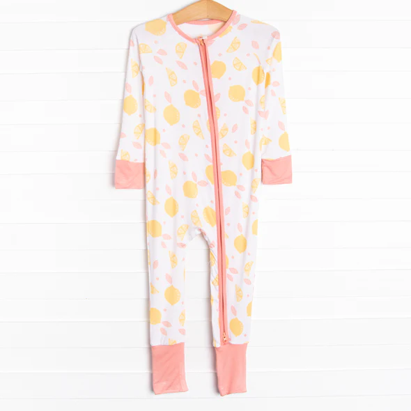 newborn kids fruit design long sleeve zip romper