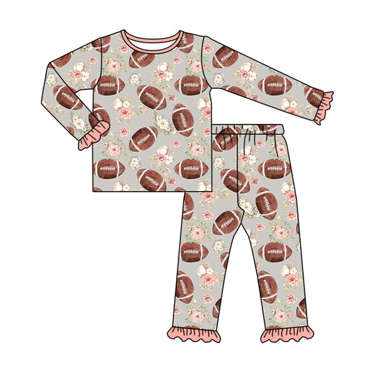 baby girls long sleeve football floral outfit preorder