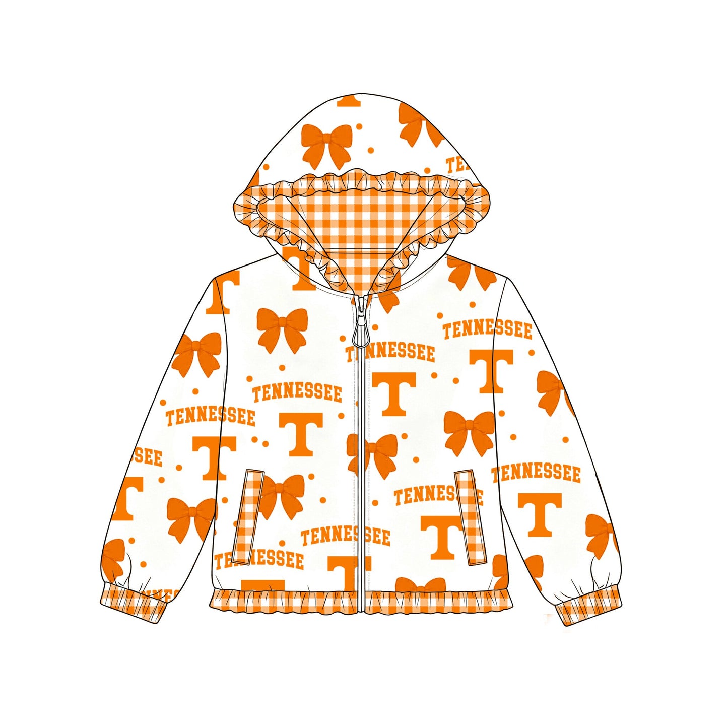 baby girls custom tennessee team design long sleeve hoodie top