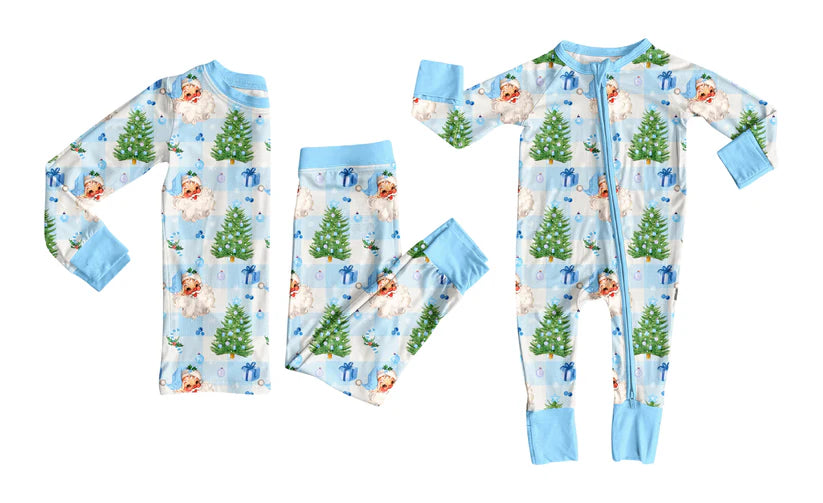 Christmas Santa Claus kids baby long sleeve matching clothes whoesale price