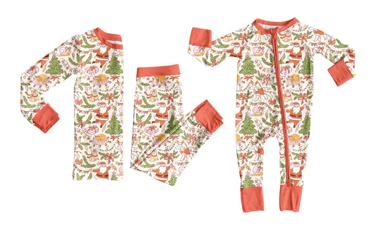 Christmas design kids baby long sleeve matching clothes whoesale price custom design