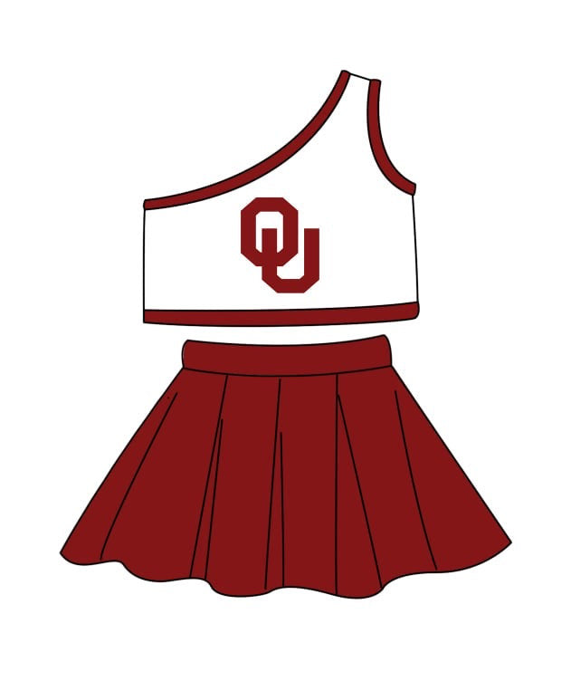 baby girls cheer skirt 2pcs outfit