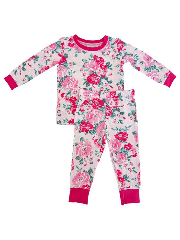 Floral design kids pajama set wholesale factory price