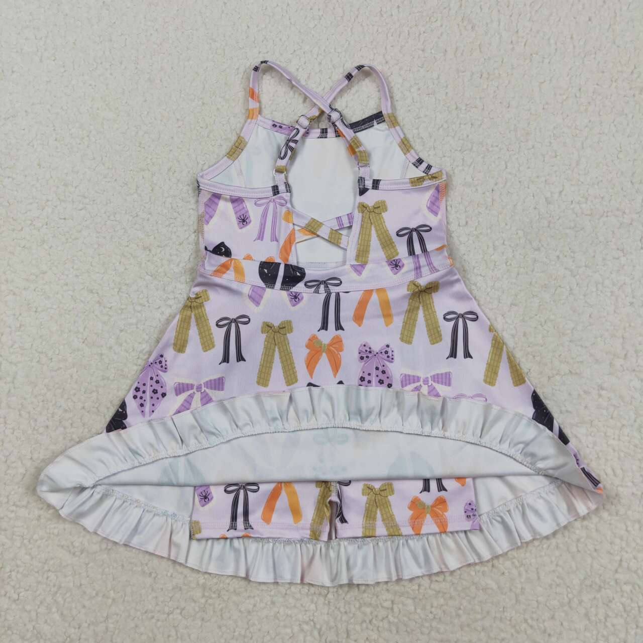 Baby girls Halloween bow active wear athletic summer yoga lace ruffle dress