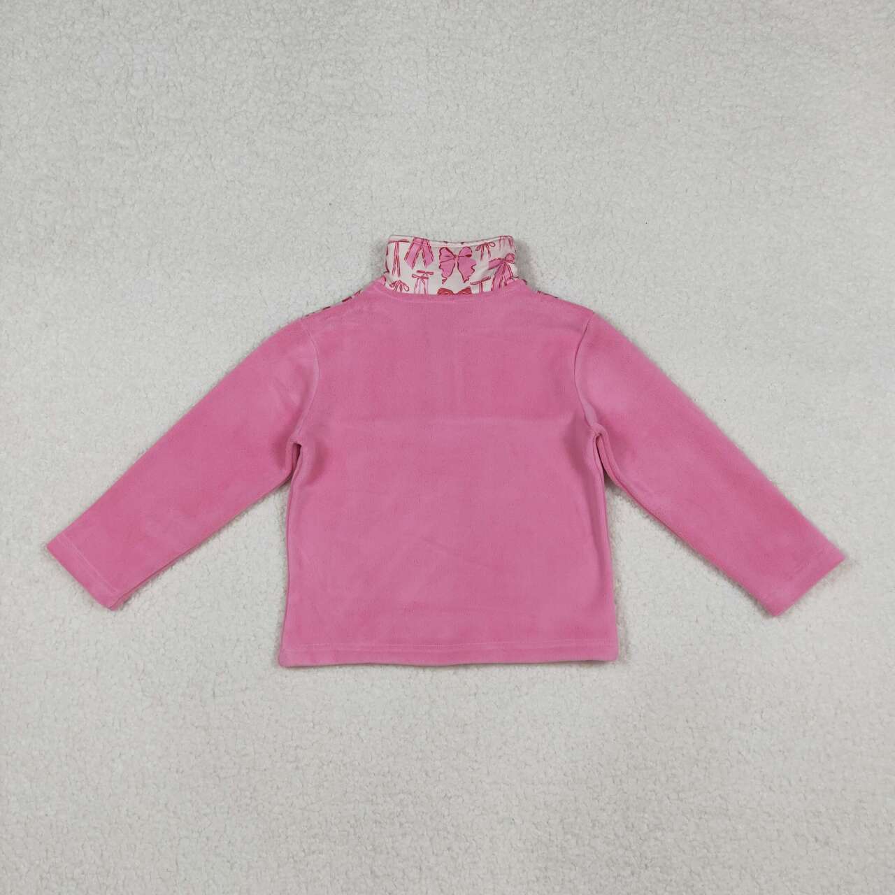 Girl long sleeve pink bow t-shirt top