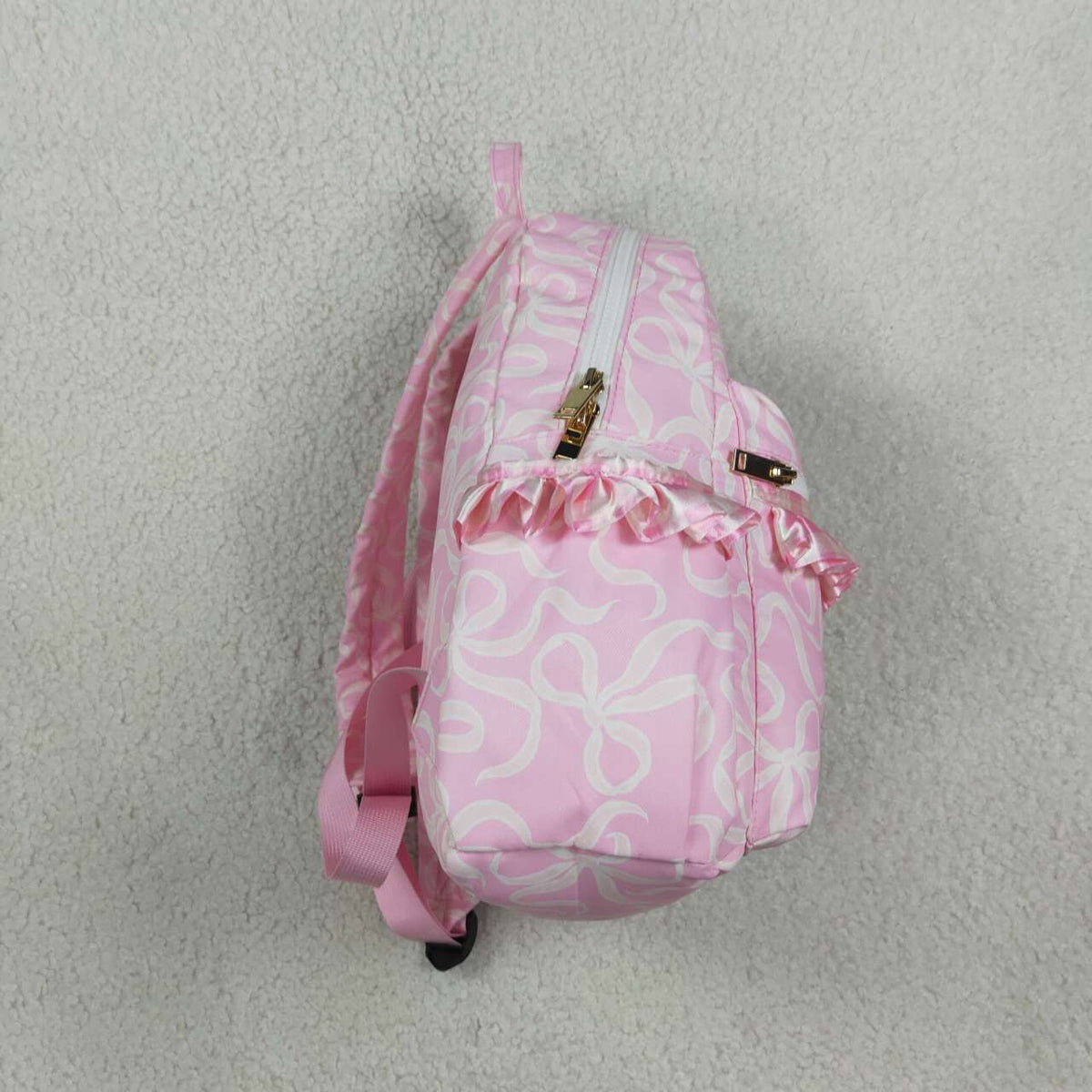 Pink bow design kids baby backpack