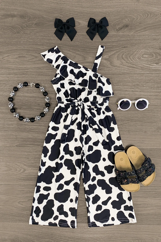 black cowhide spring summer jumpsuit