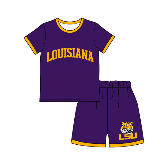 Custom team short sleeve top matching shorts boy summer outfit