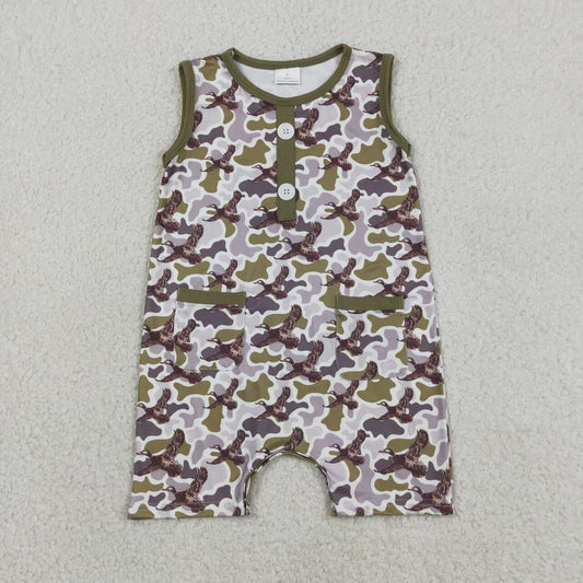 Mallard duck camo design toddle boy summer romper