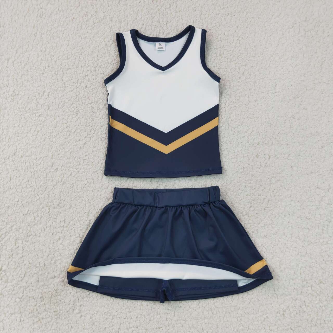 Dark blue top matching skorts girls summer yoga outfit