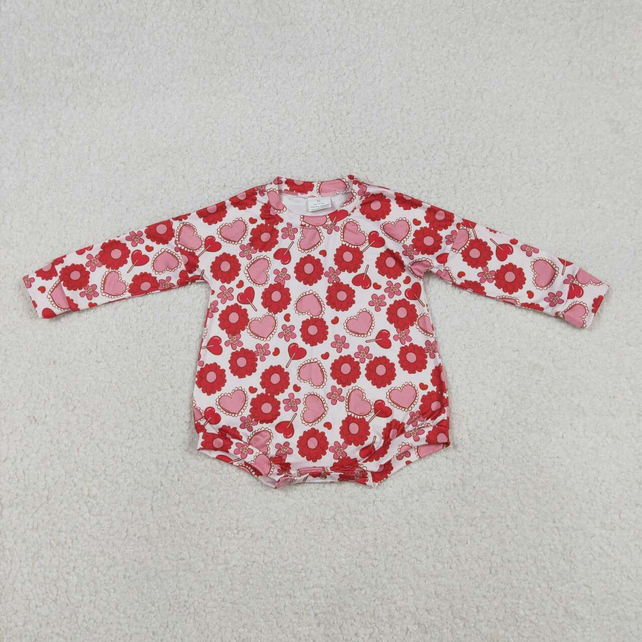 Valentines heart toddle girls long sleeve romper
