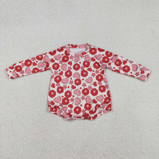 Valentines heart toddle girls long sleeve romper