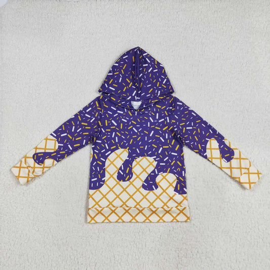 Baby boy long sleeve purple hoodie top