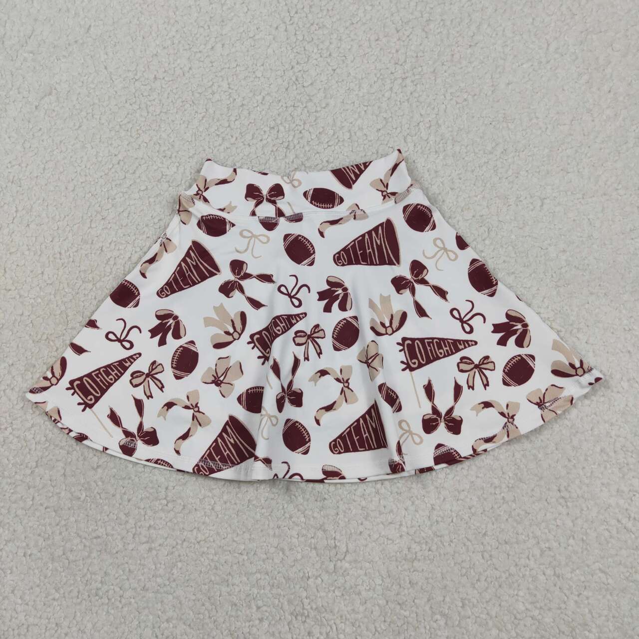 Wine red football cheer design girls yoga skort