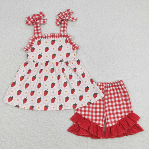 best sister baby girls strawberry matching outfit