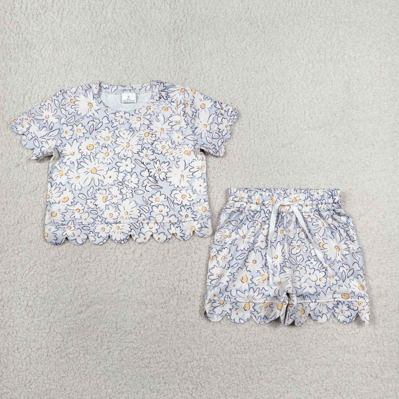 Flowers design baby girl summer outfit