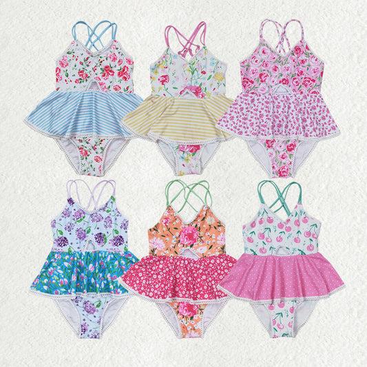 best sister toddle baby girls floral one piece summer swimwear