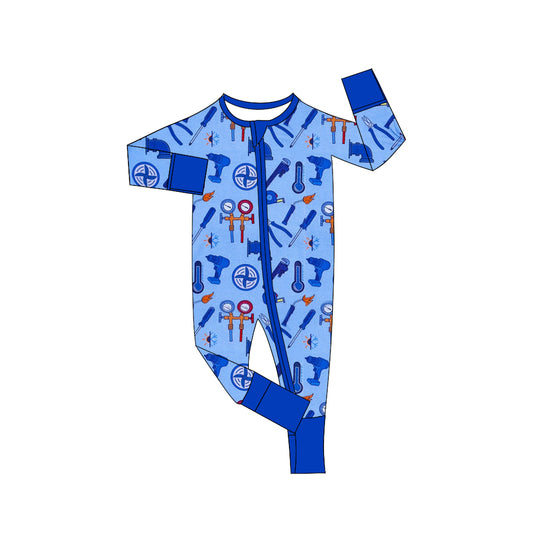 toddle baby long sleeve tool zip romper