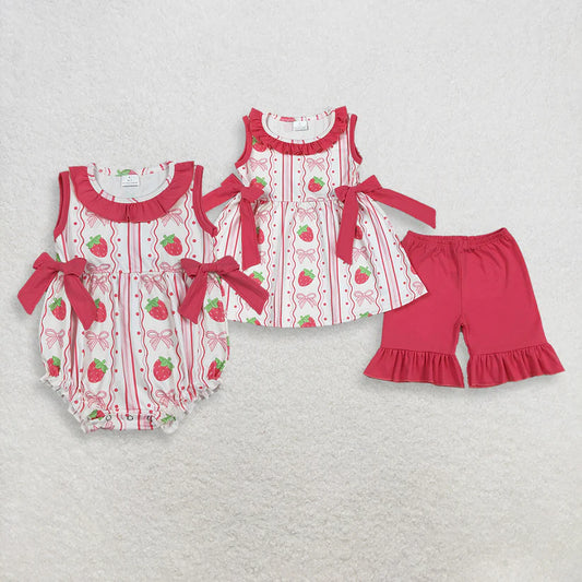 Strawberry design baby girl summer outfit
