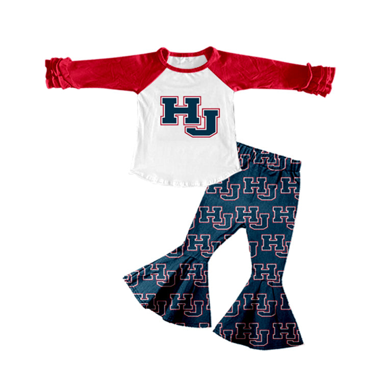 Toddle baby girls HJ custom team long sleeve outfit