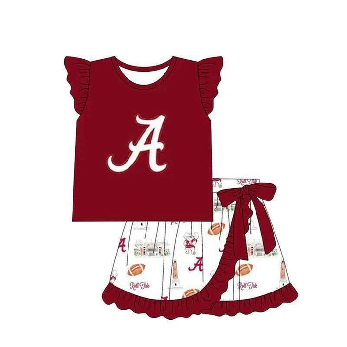 Custom team top matching skorts girl summer outfit
