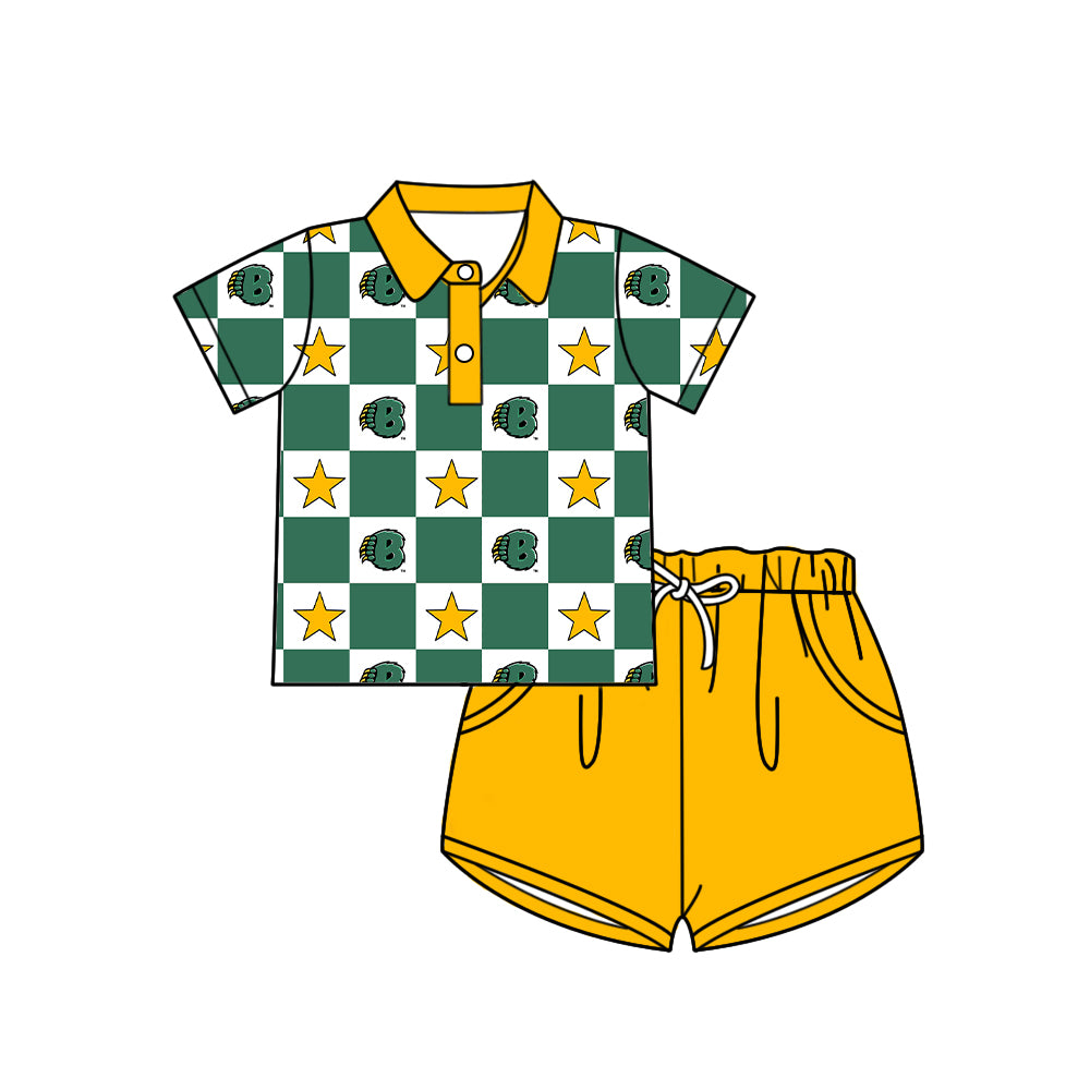 Custom team top matching shorts boy summer outfit