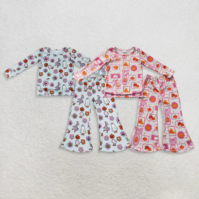Halloween ghost  long sleeve top matching pants girls outfit