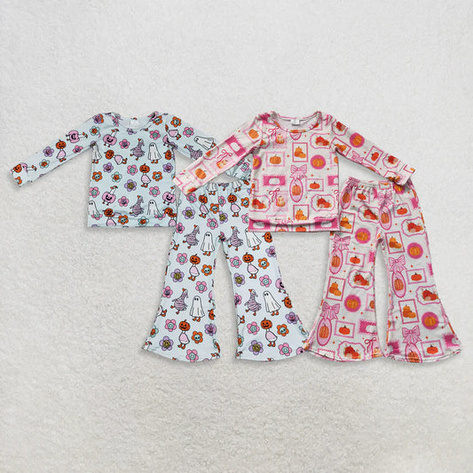 Halloween ghost  long sleeve top matching pants girls outfit