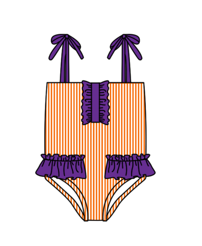 Girls one piece custom team design swimwear