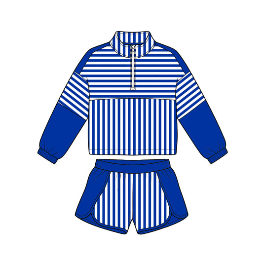 Baby girl custom design long sleeve pullover top matching shorts outfit